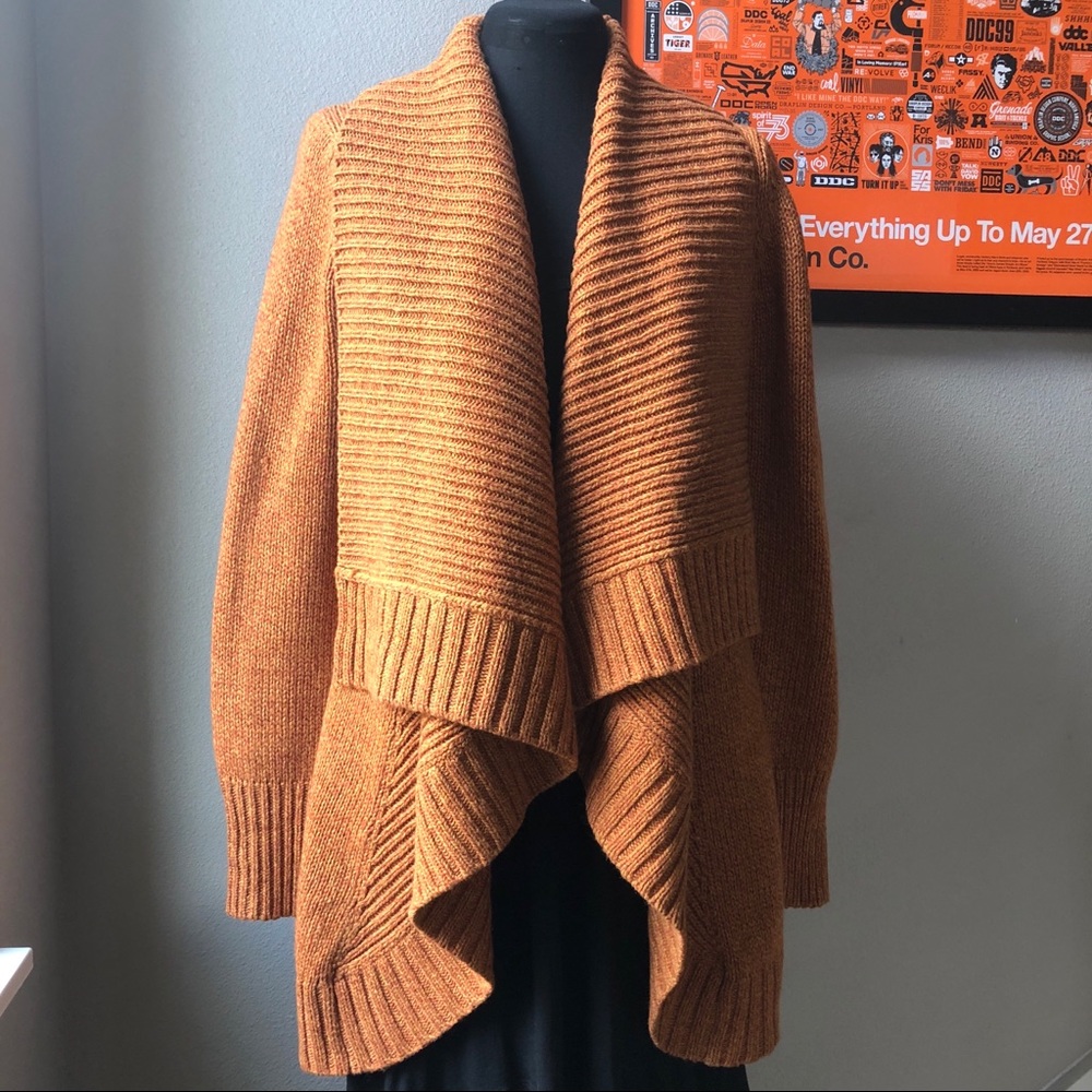 rusty orange cardigan sweater